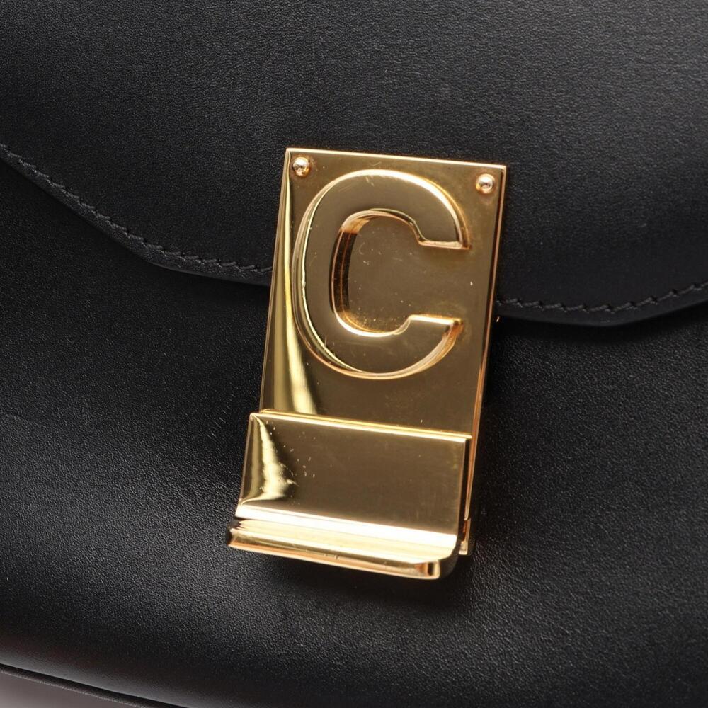 Celine C Medium Shoulder Bag Handbag Leather Women's Black - Picture 11 of 13